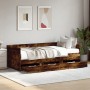 Tumbona con cajones madera ingeniería roble ahumado 75x190 cm de vidaXL, Camas y somieres - Ref: Foro24-3280836, Precio: 148,...