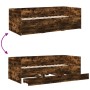 Tumbona con cajones madera ingeniería roble ahumado 75x190 cm de vidaXL, Camas y somieres - Ref: Foro24-3280836, Precio: 148,...