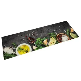 Alfombra de cocina lavable terciopelo dibujo especias 45x150 cm de vidaXL, Felpudos - Ref: Foro24-4005608, Precio: 25,97 €, D...