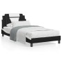 Estructura de cama con cabecero cuero sintético negro y blanco de vidaXL, Camas y somieres - Ref: Foro24-3208080, Precio: 126...