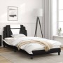 Estructura de cama con cabecero cuero sintético negro y blanco de vidaXL, Camas y somieres - Ref: Foro24-3208080, Precio: 126...