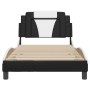 Estructura de cama con cabecero cuero sintético negro y blanco de vidaXL, Camas y somieres - Ref: Foro24-3208080, Precio: 126...