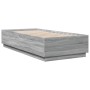 Estructura cama con luces LED madera gris Sonoma 100x200 cm de vidaXL, Camas y somieres - Ref: Foro24-3209630, Precio: 140,11...