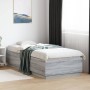 Estructura cama con luces LED madera gris Sonoma 100x200 cm de vidaXL, Camas y somieres - Ref: Foro24-3209630, Precio: 140,11...