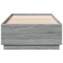 Estructura cama con luces LED madera gris Sonoma 100x200 cm de vidaXL, Camas y somieres - Ref: Foro24-3209630, Precio: 140,11...