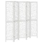 Biombo separador de 5 paneles madera maciza Paulownia blanco de vidaXL, Divisores de ambientes - Ref: Foro24-358743, Precio: ...