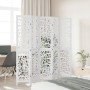 Biombo separador de 5 paneles madera maciza Paulownia blanco de vidaXL, Divisores de ambientes - Ref: Foro24-358743, Precio: ...