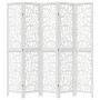 Biombo separador de 5 paneles madera maciza Paulownia blanco de vidaXL, Divisores de ambientes - Ref: Foro24-358743, Precio: ...