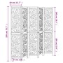 Biombo separador de 5 paneles madera maciza Paulownia blanco de vidaXL, Divisores de ambientes - Ref: Foro24-358743, Precio: ...