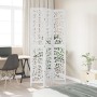 Biombo separador de 3 paneles madera maciza Paulownia blanco de vidaXL, Divisores de ambientes - Ref: Foro24-358736, Precio: ...