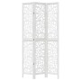 Biombo separador de 3 paneles madera maciza Paulownia blanco de vidaXL, Divisores de ambientes - Ref: Foro24-358736, Precio: ...