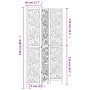 Biombo separador de 3 paneles madera maciza Paulownia blanco de vidaXL, Divisores de ambientes - Ref: Foro24-358736, Precio: ...
