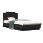 Estructura cama con cabecero madera ingeniería negro 90x200 cm de vidaXL, Camas y somieres - Ref: Foro24-3209941, Precio: 151...