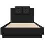 Estructura cama con cabecero madera ingeniería negro 90x200 cm de vidaXL, Camas y somieres - Ref: Foro24-3209941, Precio: 151...