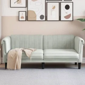 Zweiplätziges Sofa aus hellgrauem Samt von vidaXL, Sofas - Ref: Foro24-372575, Preis: 247,76 €, Rabatt: %