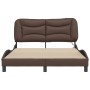 Estructura cama con luces LED cuero sintético marrón 140x200 cm de vidaXL, Camas y somieres - Ref: Foro24-3213936, Precio: 26...