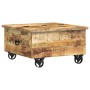 Mesa de centro de madera de mango rugosa 70x70x40 cm en Mesas de centro | Comprar online en Foru.es