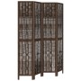 Biombo separador de 4 paneles madera paulownia marrón oscuro de vidaXL, Divisores de ambientes - Ref: Foro24-358659, Precio: ...
