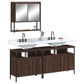 Set de muebles baño 3 pzas madera contrachapada roble marrón de vidaXL, Muebles de baño - Ref: Foro24-3214669, Precio: 149,75...