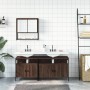 Set de muebles baño 3 pzas madera contrachapada roble marrón de vidaXL, Muebles de baño - Ref: Foro24-3214669, Precio: 149,75...