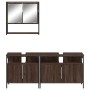 Set de muebles baño 3 pzas madera contrachapada roble marrón de vidaXL, Muebles de baño - Ref: Foro24-3214669, Precio: 149,75...