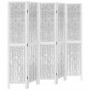 Biombo separador de 5 paneles madera maciza Paulownia blanco de vidaXL, Divisores de ambientes - Ref: Foro24-358678, Precio: ...