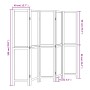 Biombo separador de 5 paneles madera maciza Paulownia blanco de vidaXL, Divisores de ambientes - Ref: Foro24-358678, Precio: ...