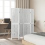 Biombo separador de 4 paneles madera maciza Paulownia blanco de vidaXL, Divisores de ambientes - Ref: Foro24-358673, Precio: ...
