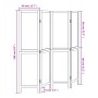 Biombo separador de 4 paneles madera maciza Paulownia blanco de vidaXL, Divisores de ambientes - Ref: Foro24-358673, Precio: ...