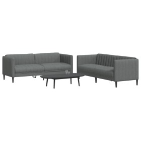 Juego de sofás 2 piezas tela gris oscuro de vidaXL, Sofás - Ref: Foro24-3209239, Precio: 491,62 €, Descuento: %