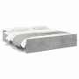 Cama con cajones madera ingeniería gris hormigón 180x200 cm de vidaXL, Camas y somieres - Ref: Foro24-3280275, Precio: 160,12...