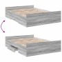 Cama con cajones madera ingeniería gris Sonoma 120x190 cm de vidaXL, Camas y somieres - Ref: Foro24-3280326, Precio: 138,74 €...