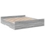 Cama con cajones madera ingeniería gris Sonoma 180x200 cm de vidaXL, Camas y somieres - Ref: Foro24-3280277, Precio: 164,89 €...