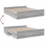 Cama con cajones madera ingeniería gris Sonoma 180x200 cm de vidaXL, Camas y somieres - Ref: Foro24-3280277, Precio: 164,89 €...