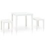 Mesa de jardín con 2 bancos plástico blanco de vidaXL, Conjuntos de jardín - Ref: Foro24-48777, Precio: 87,59 €, Descuento: %