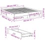 Estructura cama con cajones madera ingeniería negra 180x200 cm de vidaXL, Camas y somieres - Ref: Foro24-3280364, Precio: 186...