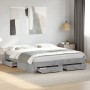 Cama con cajones madera ingeniería gris hormigón 180x200 cm de vidaXL, Camas y somieres - Ref: Foro24-3280366, Precio: 210,98...