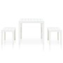 Mesa de jardín con 2 bancos plástico blanco de vidaXL, Conjuntos de jardín - Ref: Foro24-48777, Precio: 87,59 €, Descuento: %