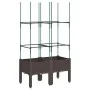 Jardinera con enrejado PP marrón 80x40x142,5 cm de vidaXL, Maceteros y jardineras - Ref: Foro24-367955, Precio: 51,29 €, Desc...
