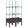 Jardinera con enrejado PP marrón 80x40x142,5 cm de vidaXL, Maceteros y jardineras - Ref: Foro24-367955, Precio: 51,61 €, Desc...