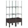 Jardinera con enrejado PP marrón 80x40x142,5 cm de vidaXL, Maceteros y jardineras - Ref: Foro24-367955, Precio: 51,29 €, Desc...
