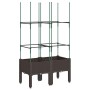 Jardinera con enrejado PP marrón 80x40x142,5 cm de vidaXL, Maceteros y jardineras - Ref: Foro24-367955, Precio: 51,61 €, Desc...