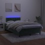 Cama box spring colchón y LED terciopelo verde oscuro 120x190cm de vidaXL, Camas y somieres - Ref: Foro24-3270180, Precio: 37...