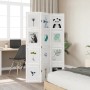 Biombo separador de 3 paneles madera maciza Paulownia blanco de vidaXL, Divisores de ambientes - Ref: Foro24-358686, Precio: ...