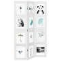 Biombo separador de 3 paneles madera maciza Paulownia blanco de vidaXL, Divisores de ambientes - Ref: Foro24-358686, Precio: ...