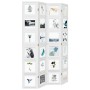 Biombo separador de 4 paneles madera maciza Paulownia blanco de vidaXL, Divisores de ambientes - Ref: Foro24-358692, Precio: ...