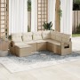Set sofás de jardín 7 piezas y cojines ratán sintético beige en Conjuntos de jardín | Comprar online en Foru.es