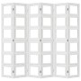 Biombo separador de 6 paneles madera maciza Paulownia blanco de vidaXL, Divisores de ambientes - Ref: Foro24-358699, Precio: ...