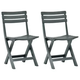 Klappbarer Gartenstuhl 2 Einheiten aus grünem Kunststoff von vidaXL, Gartenstühle - Ref: Foro24-48789, Preis: 65,62 €, Rabatt: %