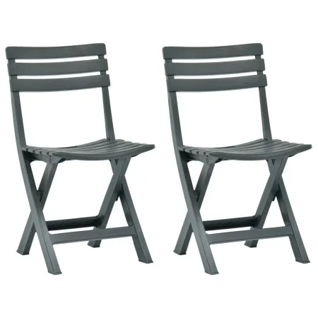 Folding garden chair 2 units green plastic by vidaXL, Garden chairs - Ref: Foro24-48789, Price: 65,62 €, Discount: %